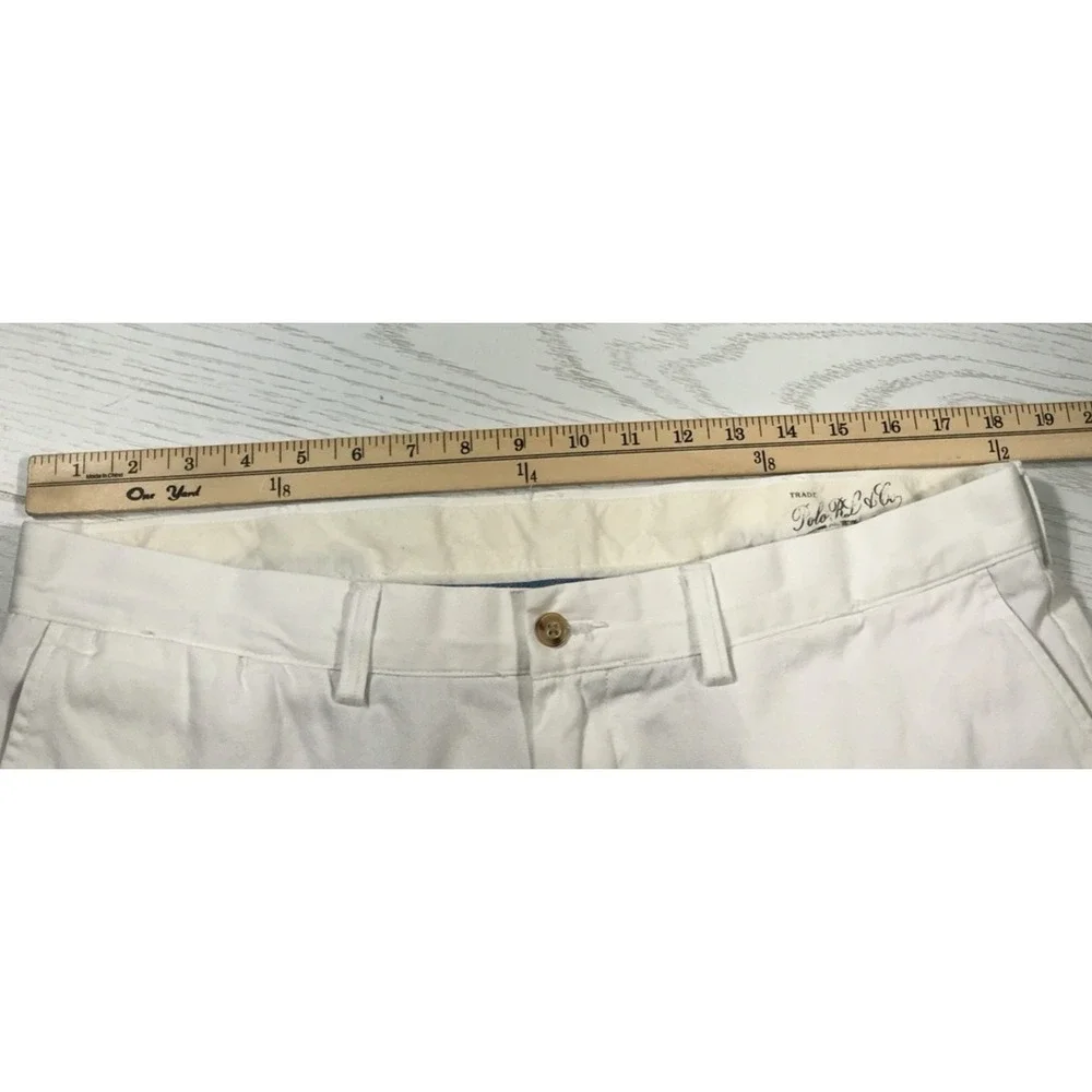 Vintage Polo Ralph Lauren Classic Fit Pants Mens 36x30 Fit White Twill Chino